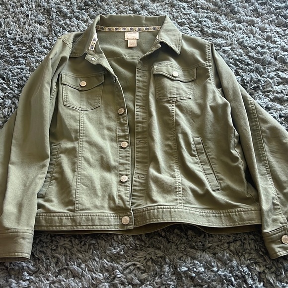 guide series Jackets & Coats Olive Green Jean Jacket Size Large